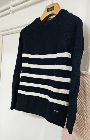 Pull Marinière Torsades Laine Alpaga Saint James Taille 36