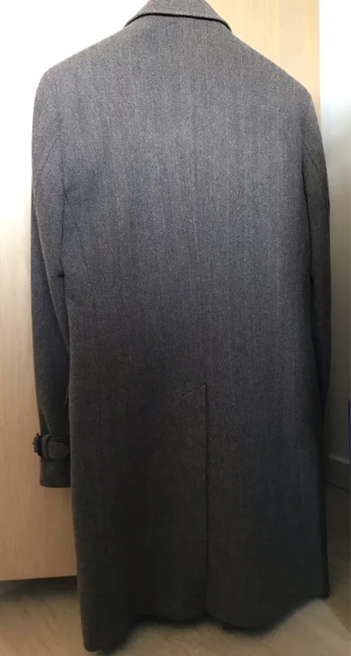 Manteau homme mi-long en lainage à chevrons - photo numéro 3