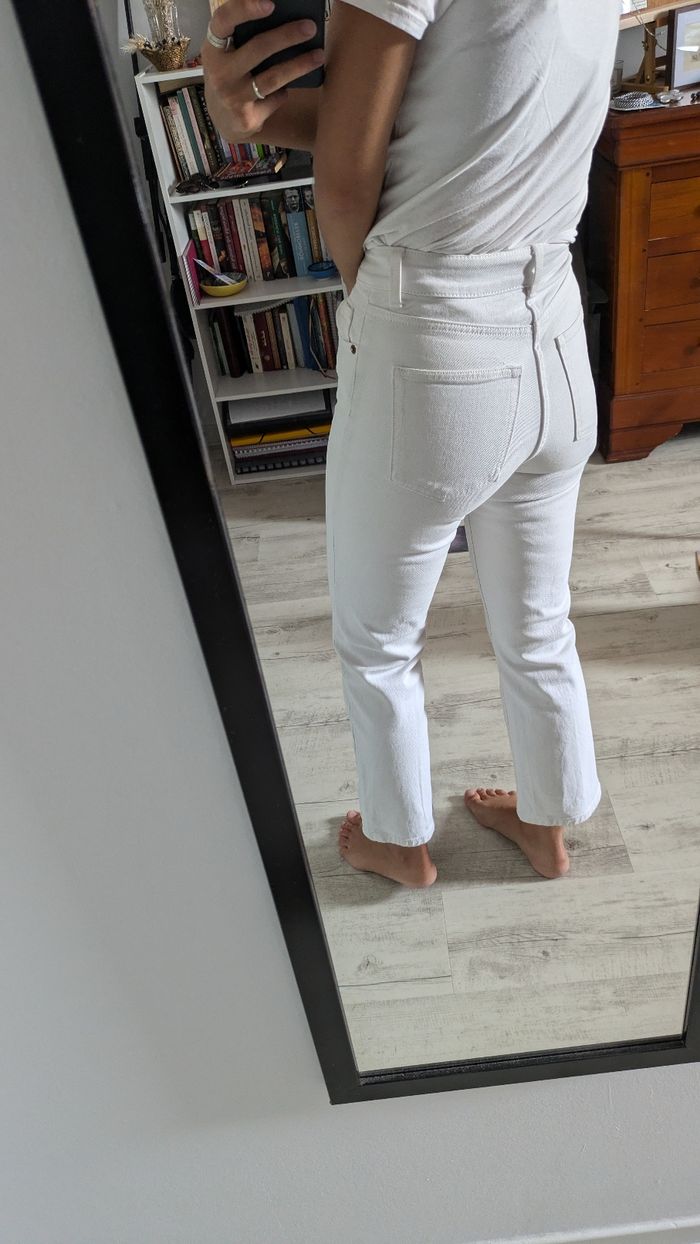 Denim blanc taille haute - photo numéro 2