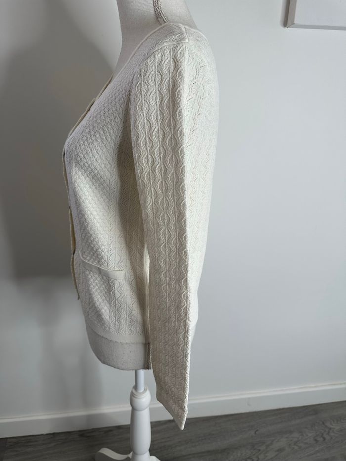Cardigan en maille blanc crème Claudie Pierlot T2 38 M - photo numéro 2