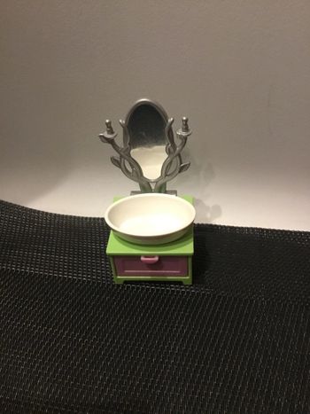 Playmobil meuble vasque lavabo vert et violet avec miroir 5307 pièces détachées salle de bain maison