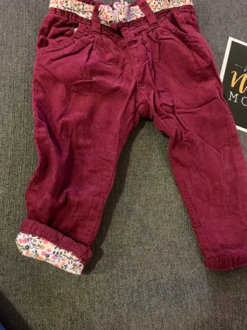 Pantalon bordeau chaud velours