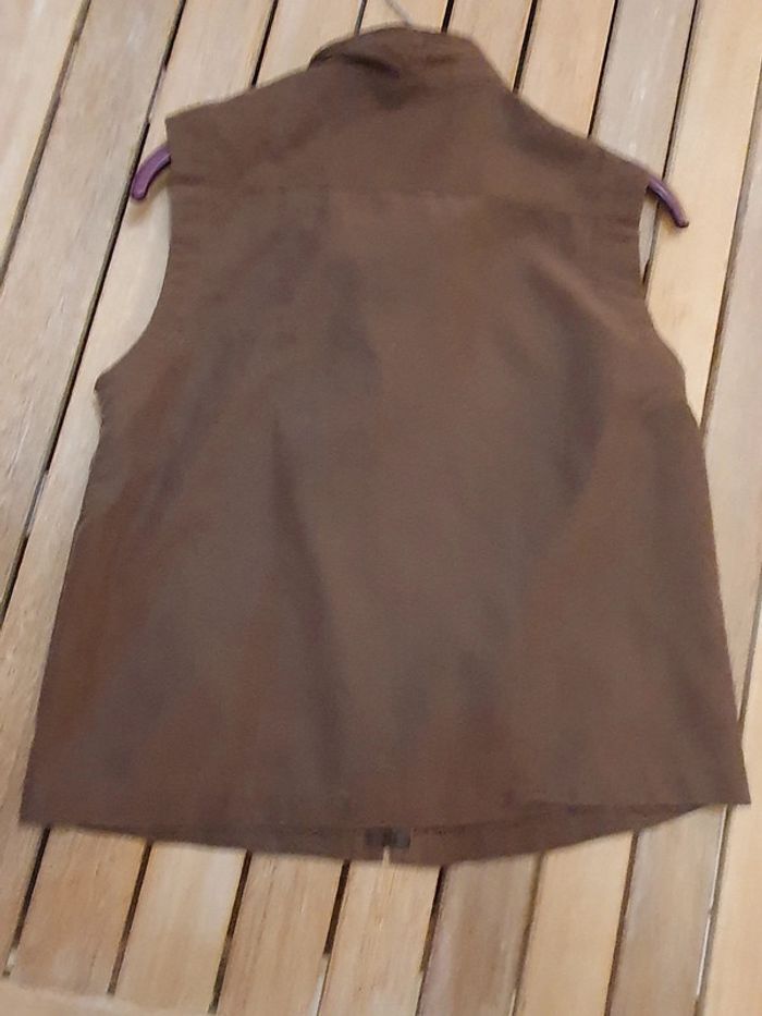 Haut sans manche couleur chocolat fermeture eclair sur l'avant taille 40 - photo numéro 2
