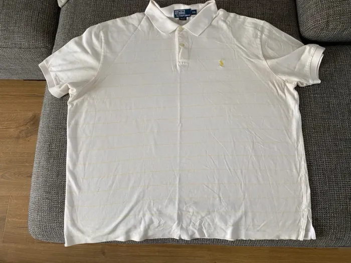 Polo Ralph Lauren XXL blanc à rayures jaunes – très bon état - photo numéro 3