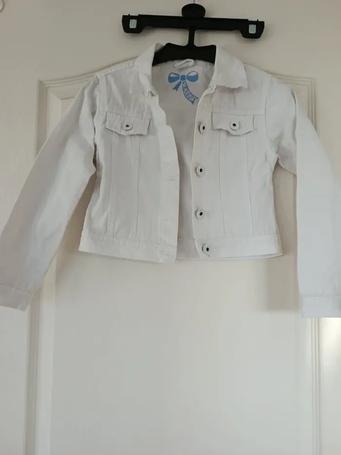 Veste en jean blanche 5/6 ans - photo numéro 2