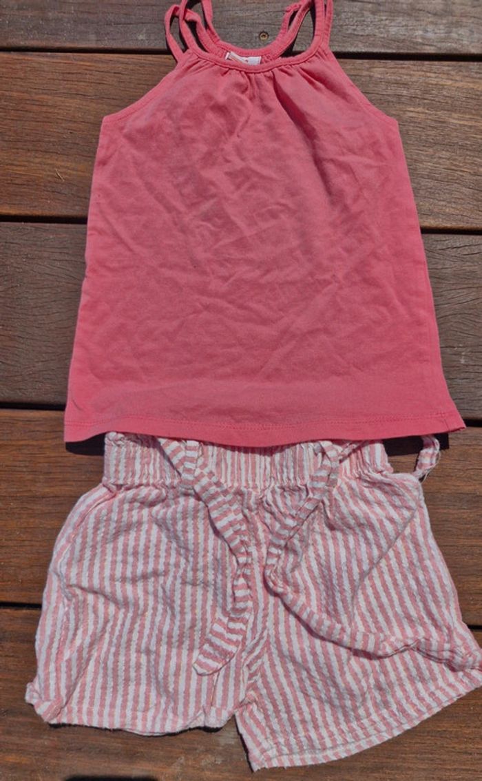 Ensemble short Tissaia et tee shirt tape à l'oeil