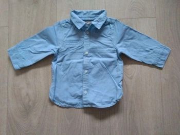 Chemise bleue avec coudières TAO 12 mois