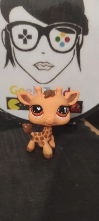 Littlest Petshop LPS girafe 526 hasbro Pet Shop Orange Brown Heart Coeur Marron