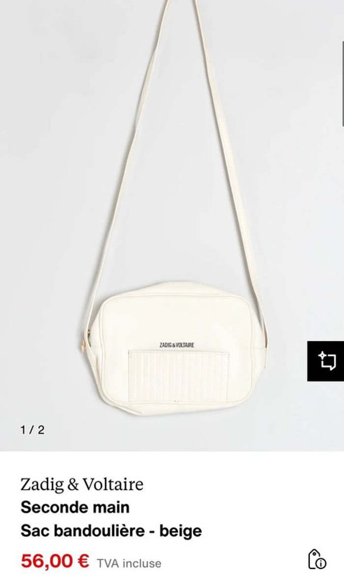 Sac bandoulière blanc Zadig & Voltaire - photo numéro 9