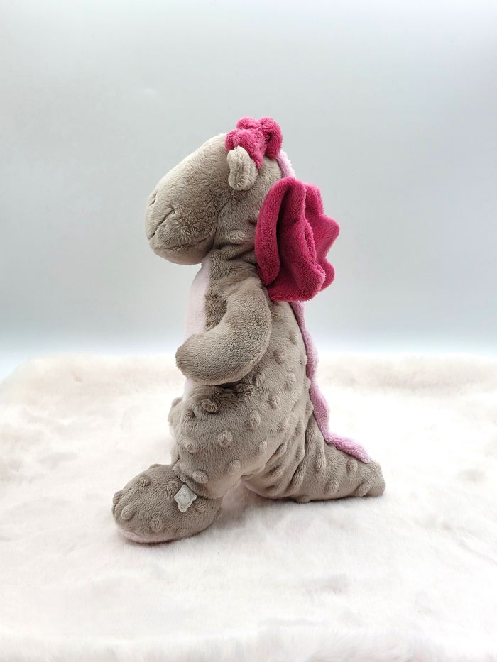 Doudou NOUKIE’S peluche dragon Victoria gris rose mauve 2011 27 cm pas hochet ! - photo numéro 5
