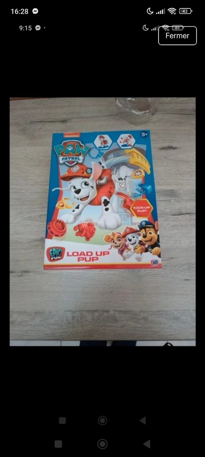 Jeu pat patrouille paw patrol neuf non ouvert style bourricot