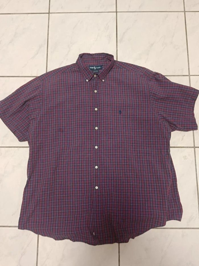 🟣 Chemise Ralph Lauren à Carreaux Rouge & Bleu – Taille 17 1/2 / 34-35 (Yarmouth – L homme) - photo numéro 3
