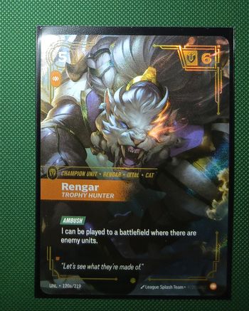 RIFTBOUND Rengar, Trophy Hunter UNL-120a/219 - SHOWCASE - 1ère édition Unleashed