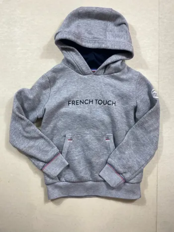 🧥 Sweat à capuche Equi-Thème French Touch – Gris – Taille 10 ans – Très bon état