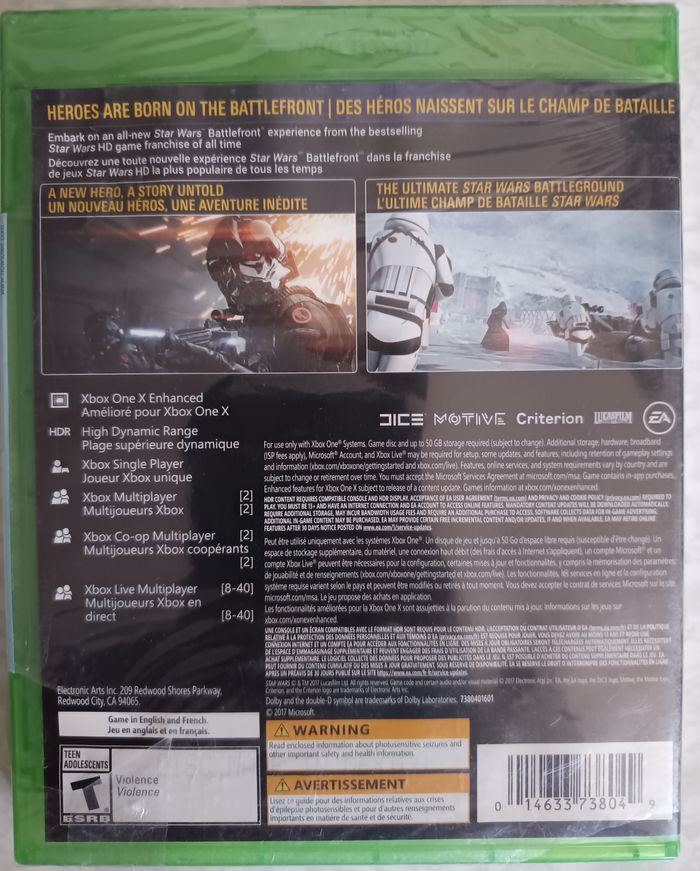 Star Wars Battlefront 2 Xbox One Neuf Sous Blister Région Free PAL/NTSC - photo numéro 2