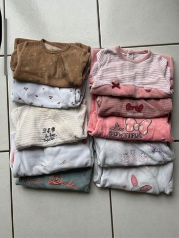 Lot 10 pyjamas filles 3 mois