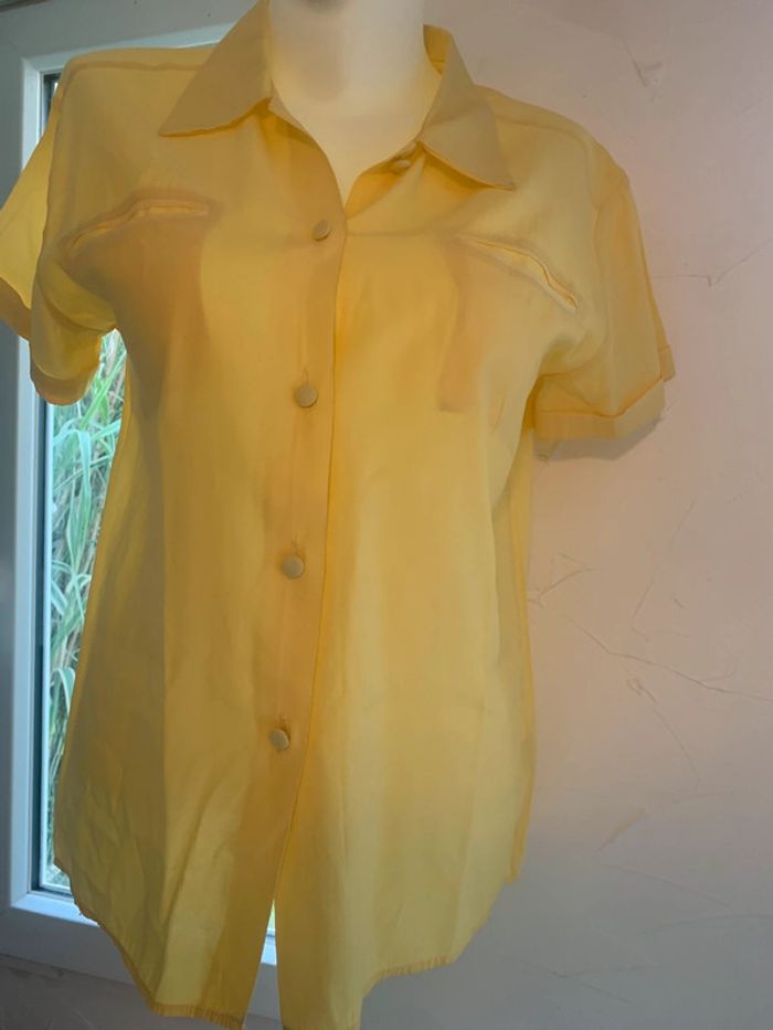 Blouse été taille 36 jaune manches courtes - photo numéro 4