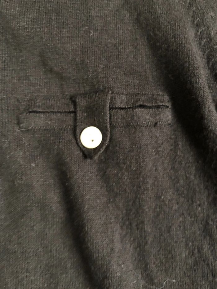 Petit pull col polo Laura clément taille 34/36 en soie coton et cachemire noir - photo numéro 4