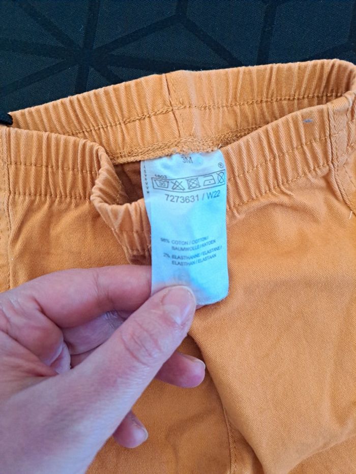 Ensemble pantalon moutarde et pull avec chemise intégrée marine 3 mois - photo numéro 9
