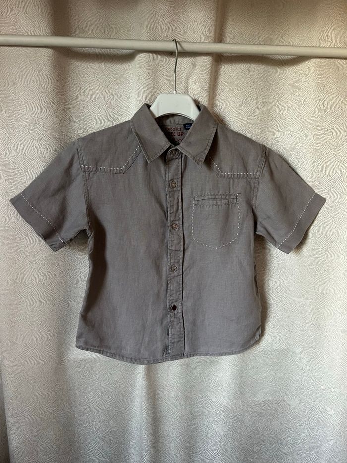 Chemise lin gris taupe 5 ans Okaidi - photo numéro 5