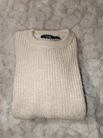 Pull b ige brillant fil doré femme