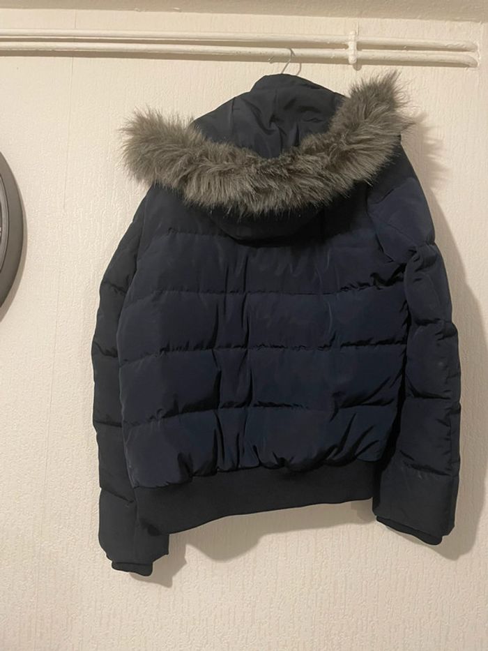Doudoune homme Tommy Hilfiger bleu marine avec capuche fourrure - photo numéro 5