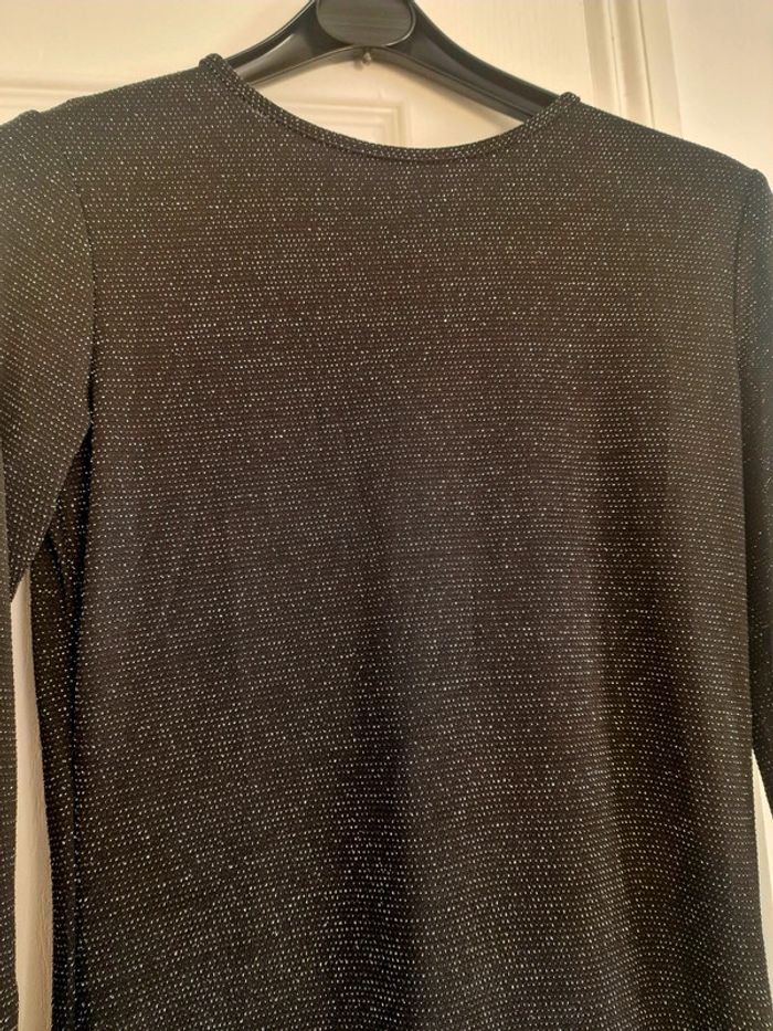 Robe longue noir moulante pailleté argent - photo numéro 5