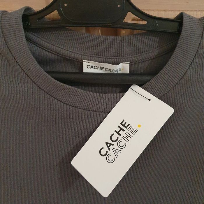 Tee-shirt Femme Couleur gris souris Taille XL Cache-cache - photo numéro 2