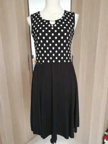 Robe noire pois blanc taille S 36 legere vintage