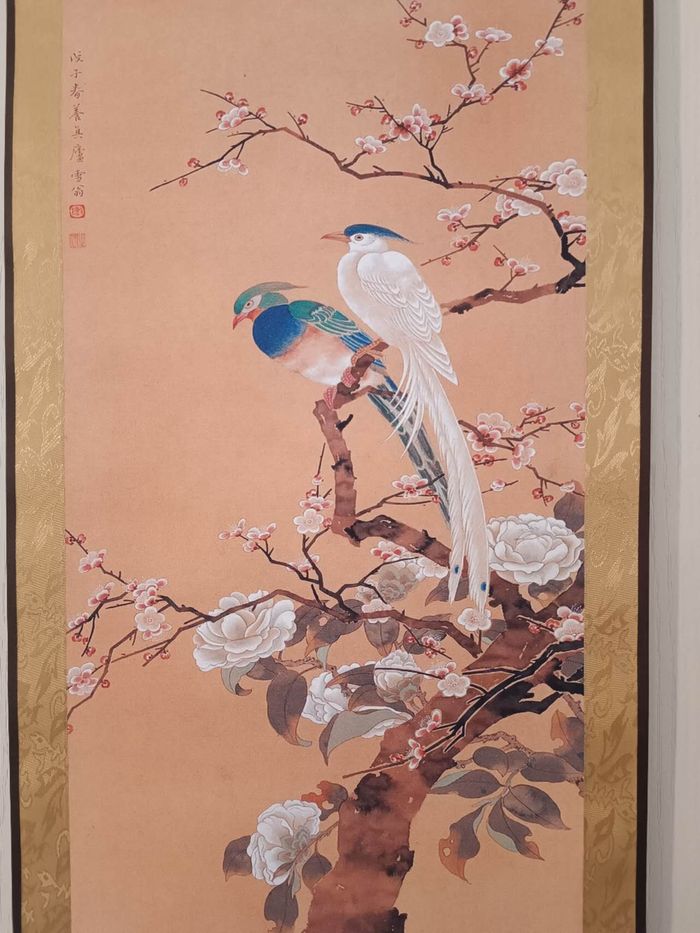 Tableau Peinture chinoise oiseaux et fleur - photo numéro 2