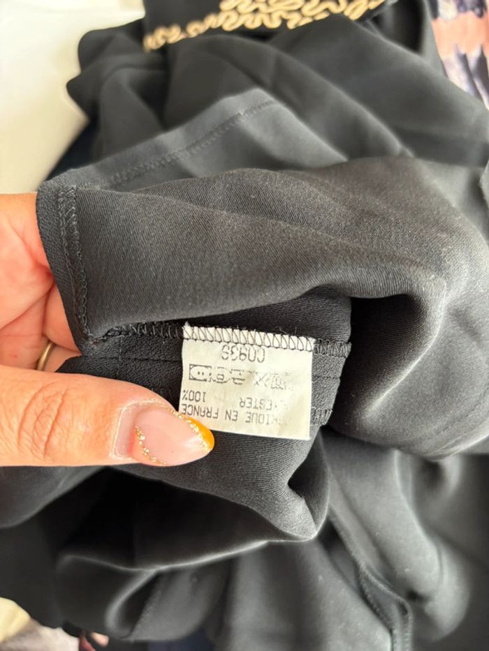 Blouse manche longue Carole Richard - matière fluide - noir - taille 40/L - photo numéro 6