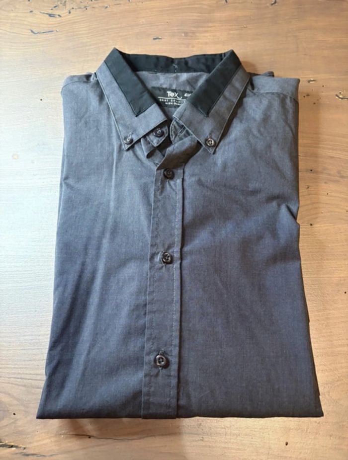 Chemise homme gris anthracite Taille L - photo numéro 2