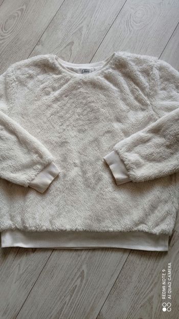 Gros  sweat moumoute Pinkie écru taille M bon état !