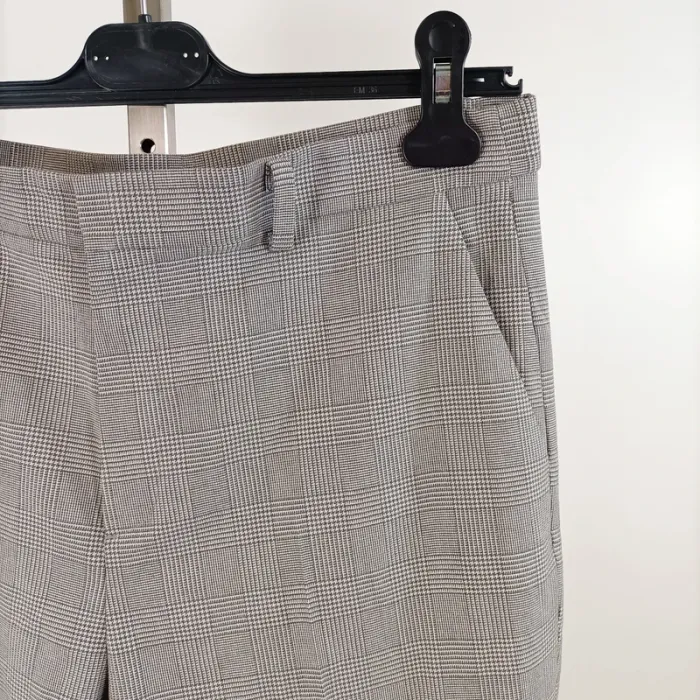 Pantalon droit gris carreaux prince de galles Uniqlo taille S 38 cm A1449 - photo numéro 3