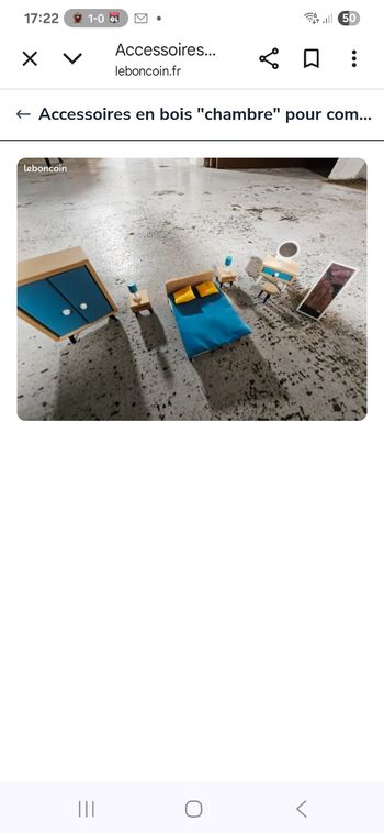Accessoires "chambre" pour compléter la maison de poupée en bois lidl