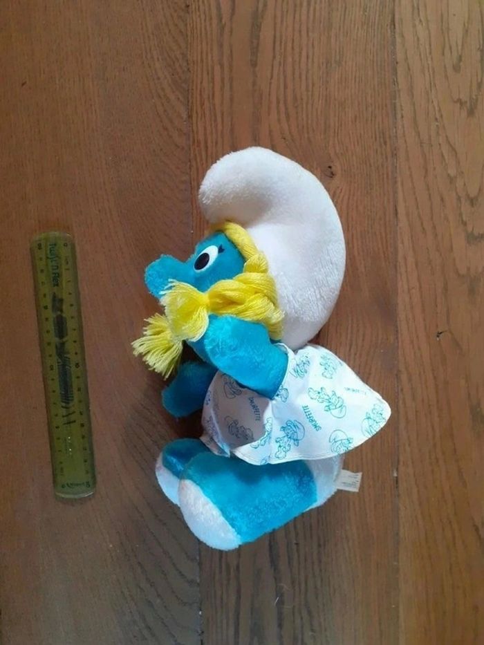 🍄 Peluche Schtroumpfette vintage - photo numéro 3