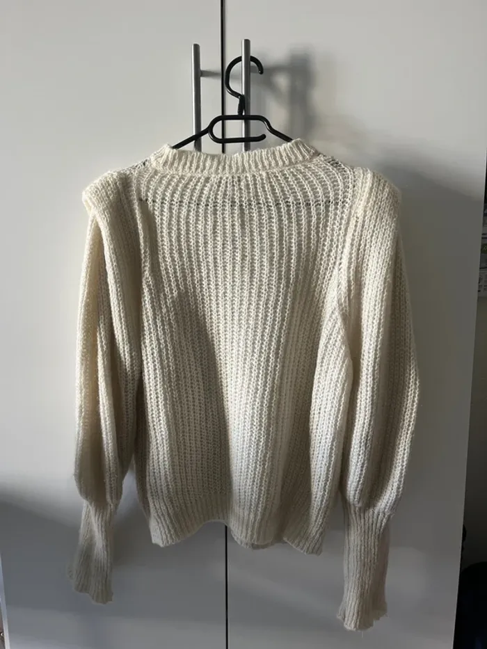 Pull blanc en laine - photo numéro 3
