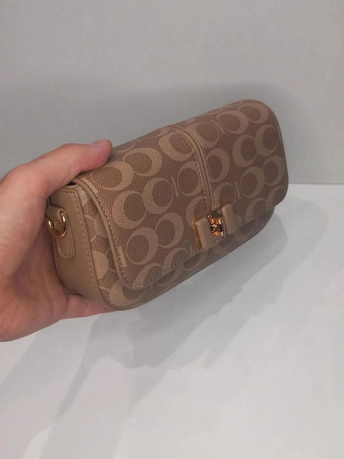 Sac à main pochette Tom & Eva beige en similicuir - photo numéro 3