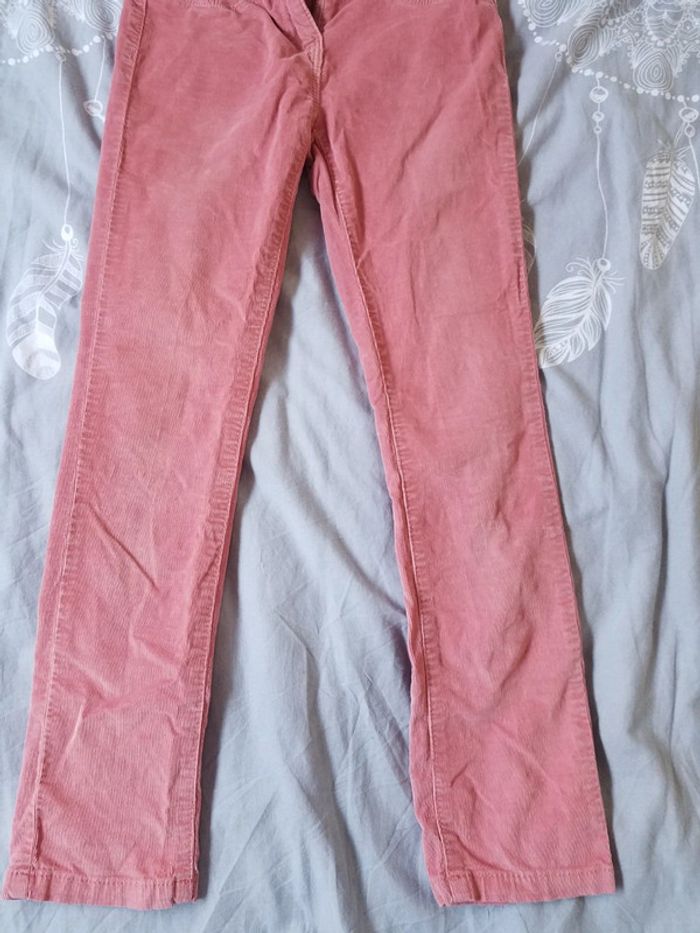 Pantalon skinny en velour rose TAO - photo numéro 4