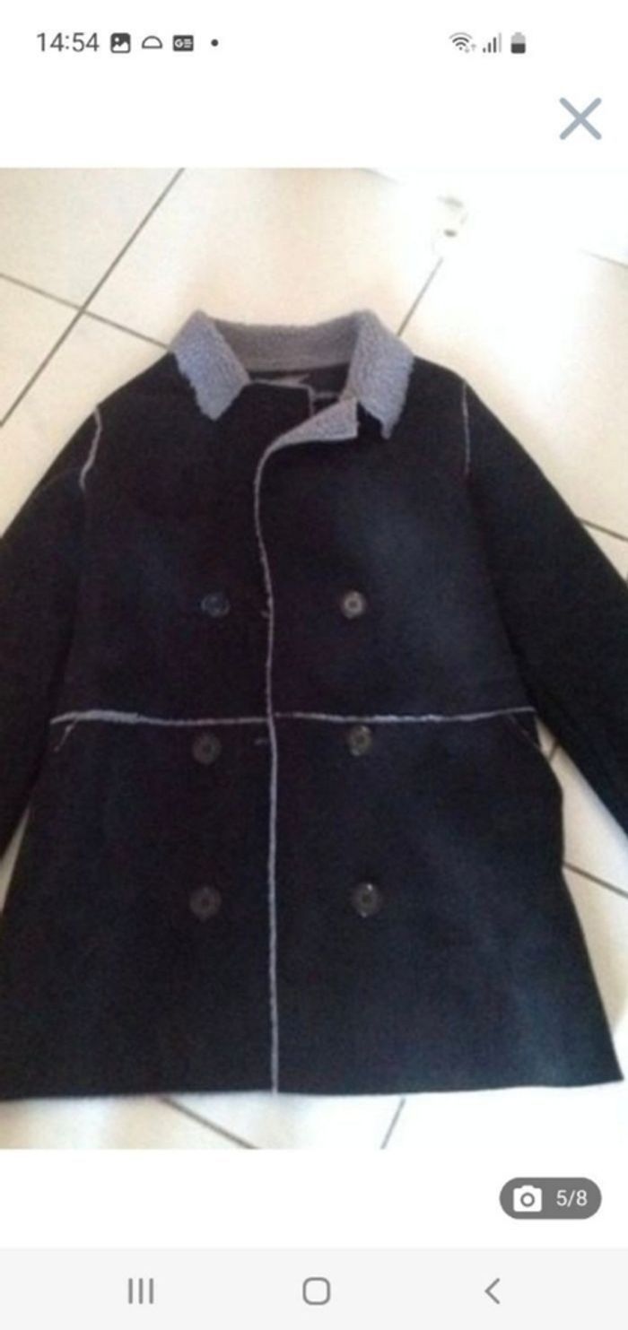 Manteau noir imitation peau 10 ans - photo numéro 3