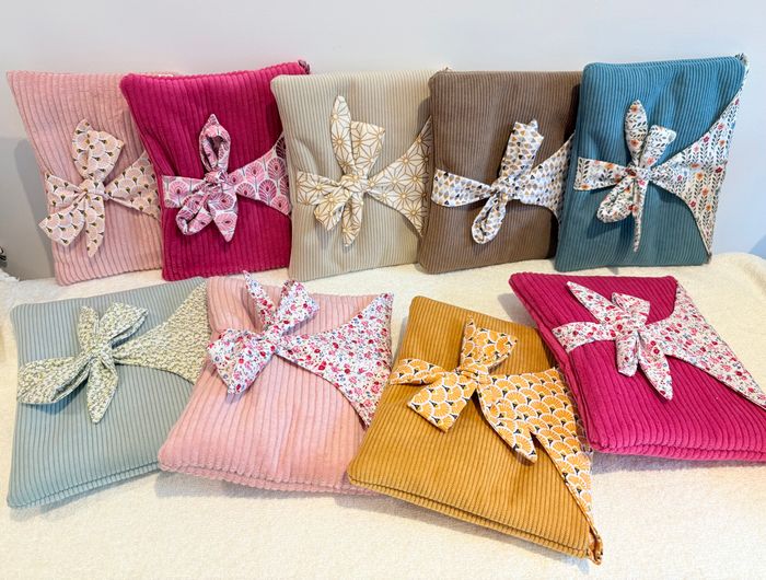 Pochette à livre de poche ou liseuse Rose Pâle et éventails - photo numéro 4