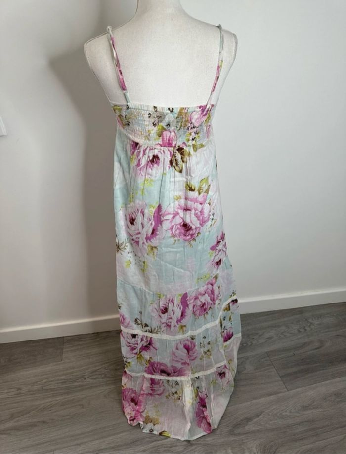Robe longue à fleurs pastel bleu clair pastel et rose Ellos T36 S - photo numéro 5