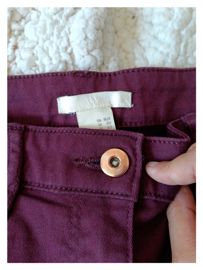 H&M Pantalon bordeaux T. 40 (US 10) 70% coton -- - photo numéro 3