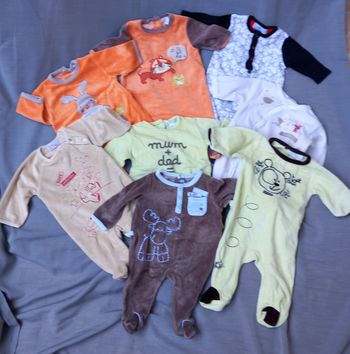 Lot de 8 grenouillères 1 mois