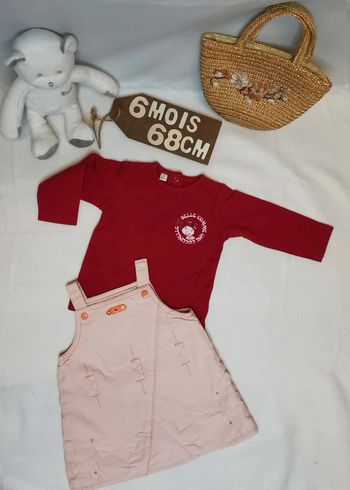 Ensemble  👣  robe  verbaudet et tee-shirt  manches  longues  6mois/68cm