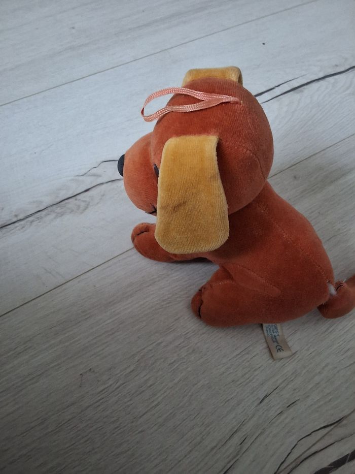 Peluche chien marron 16 cm - photo numéro 6