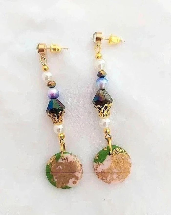 💖 Boucles d'oreilles originales pendantes chic vintage avec perles - photo numéro 2