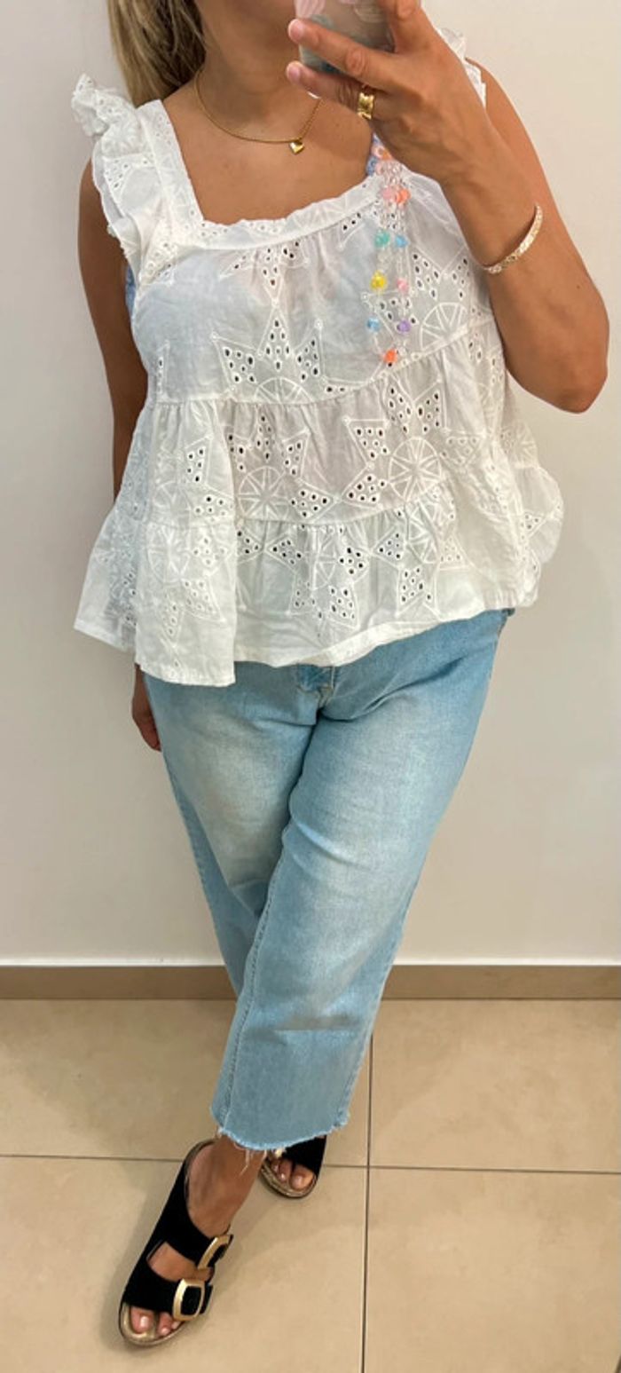 Blouse Blanche Brodée Myla - photo numéro 4
