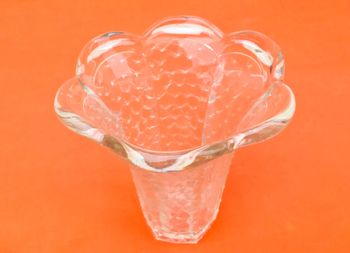 Style Art Déco  Vase Verrerie de Scailmont Belgique Verre transparent et granité