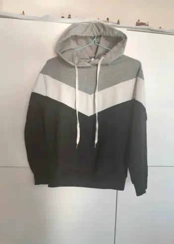 Sweat à capuche rayé S